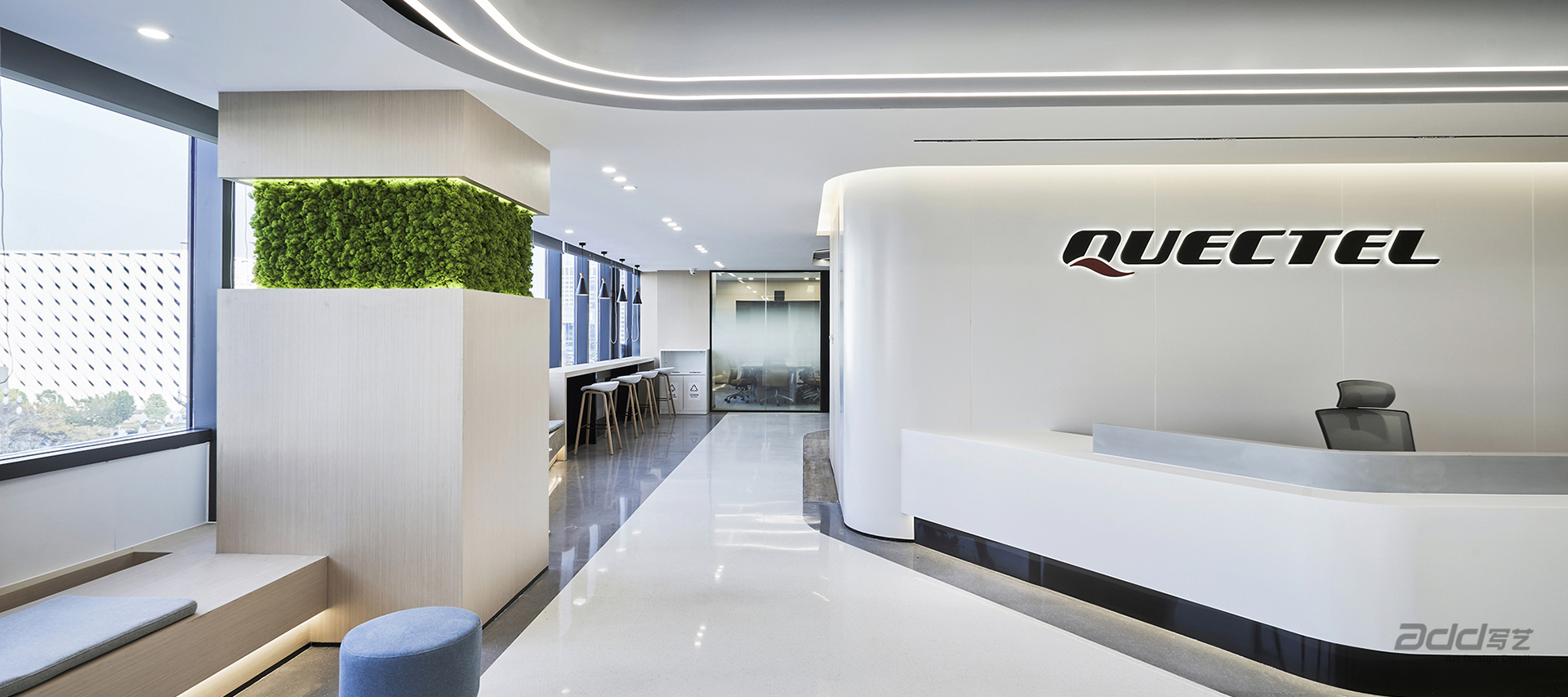 移遠通信辦公室裝修設(shè)計-前廳-pc